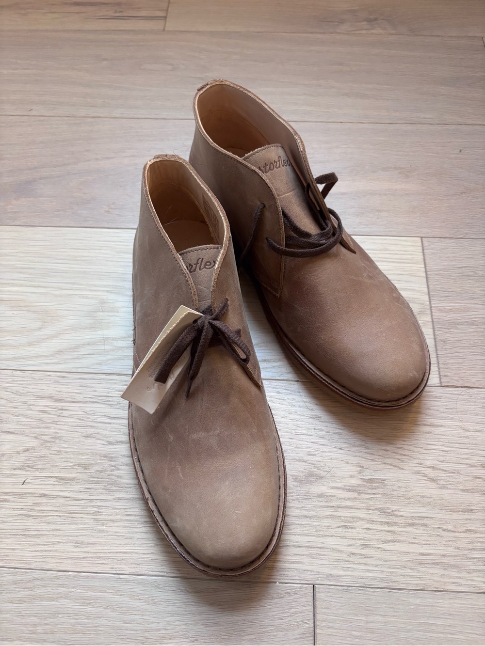 Astorflex Italian Leather Chukka Boot in Taupe Tan Size 43 New No Box